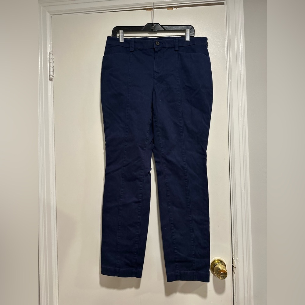 Duluth Trading Co Pants Womens 12 x 29 Navy Blue Classic Straight Leg Workwear.